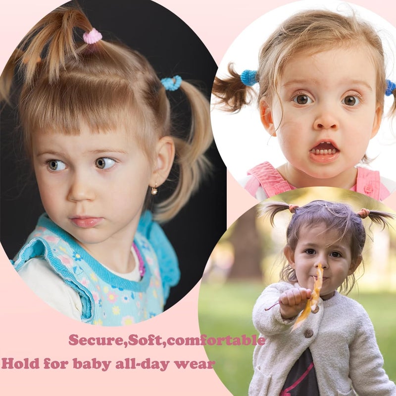 WillingTee 120 Pcs Baby Hair Ties, Cotton Toddler Hair Ties for Girls and Kids, Multicolor Small Seamless Hair Bands Elastic Ponytail Holders,Spring Color - Image 4